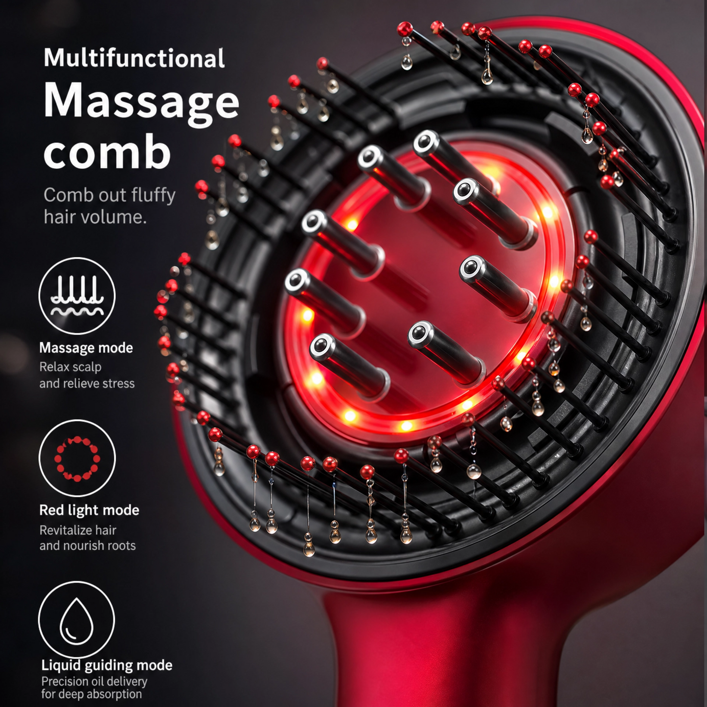 Novalleur™ 3-in-1 Red Light Scalp Massager & Oil Diffuser