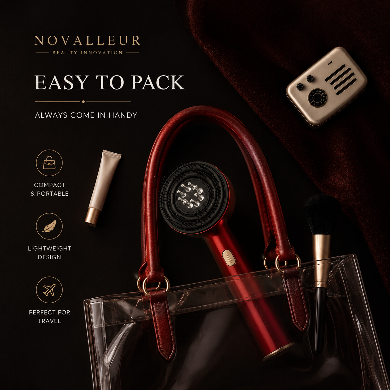 Novalleur™ 3-in-1 Red Light Scalp Massager & Oil Diffuser